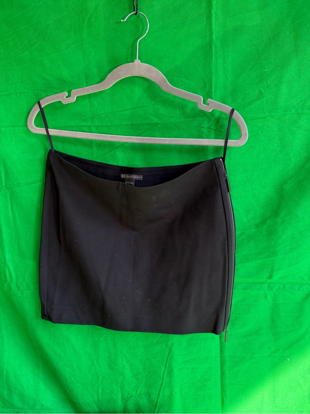 Armani Exchange Black Mini Skirt with Side Zip